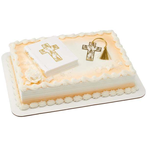 Religious Bible and Cross Pendant Cake Kit