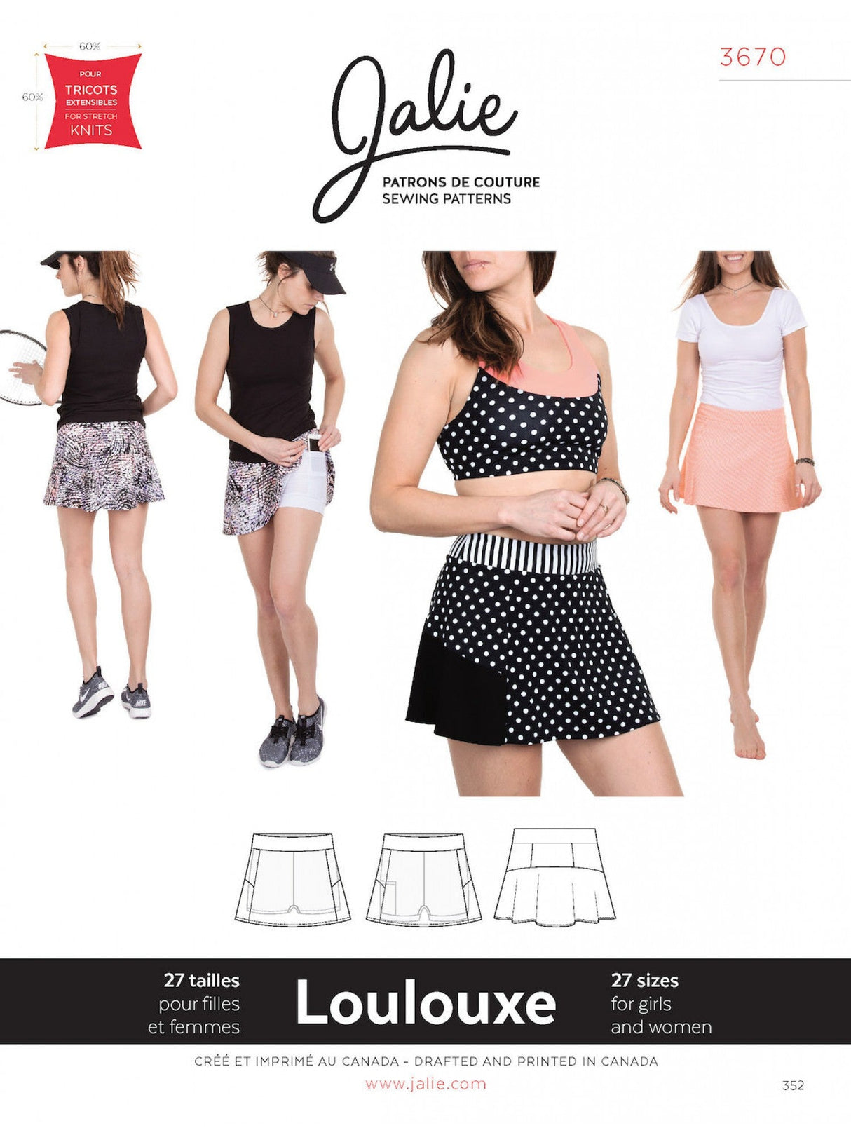 Sewing Pattern Jalie Loulouxe Skort