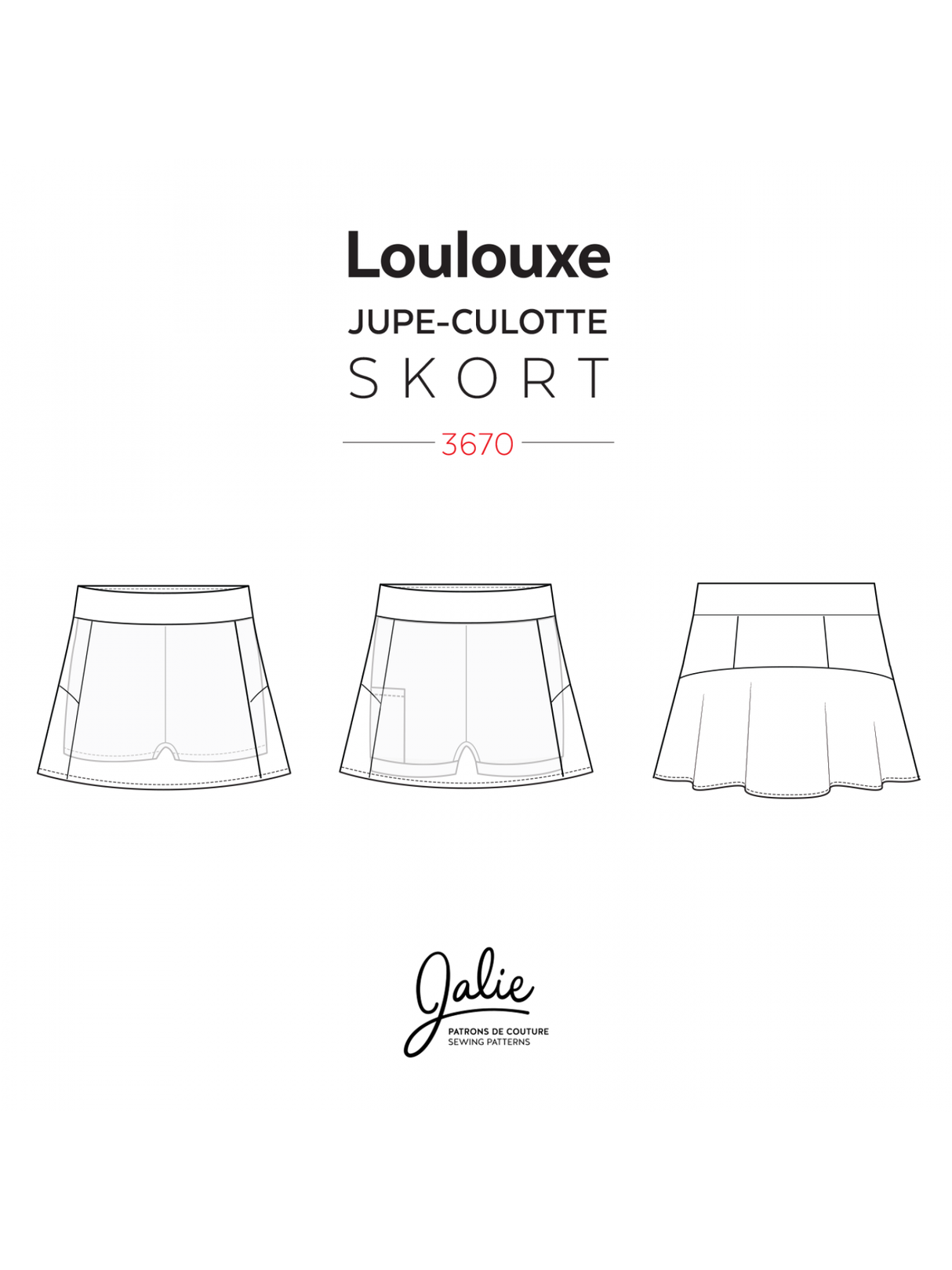 Sewing Pattern Jalie Loulouxe Skort