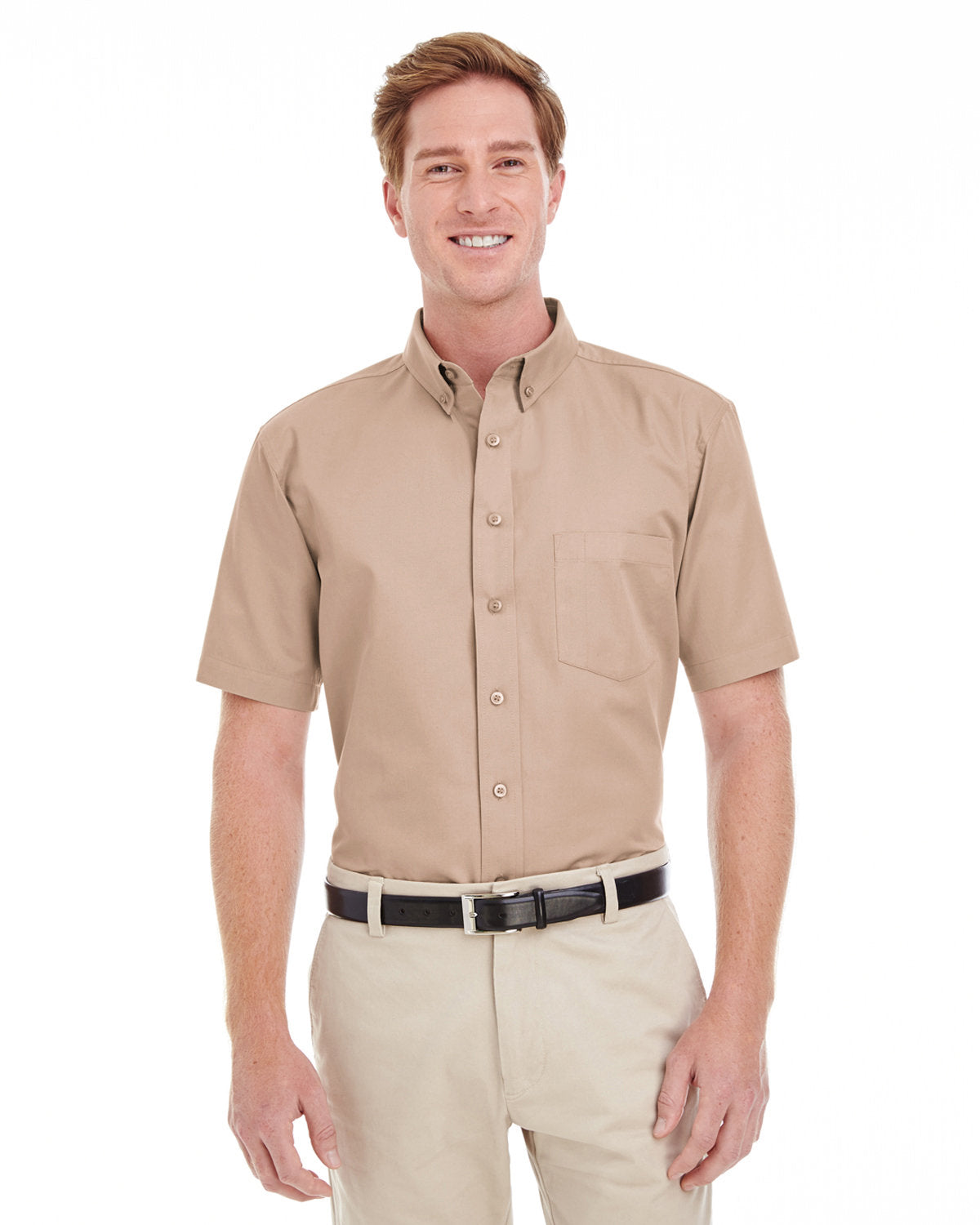 Men's Foundation Cotton Short-Sleeve Twill Shirt with Teflon™