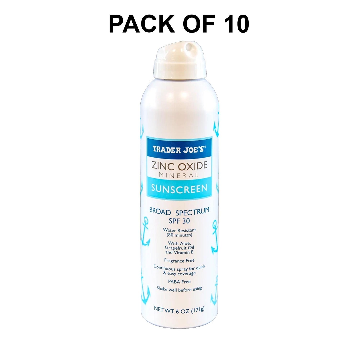 Traders Joe's Zinc Oxide Mineral Sunscreen Spray SPF 30