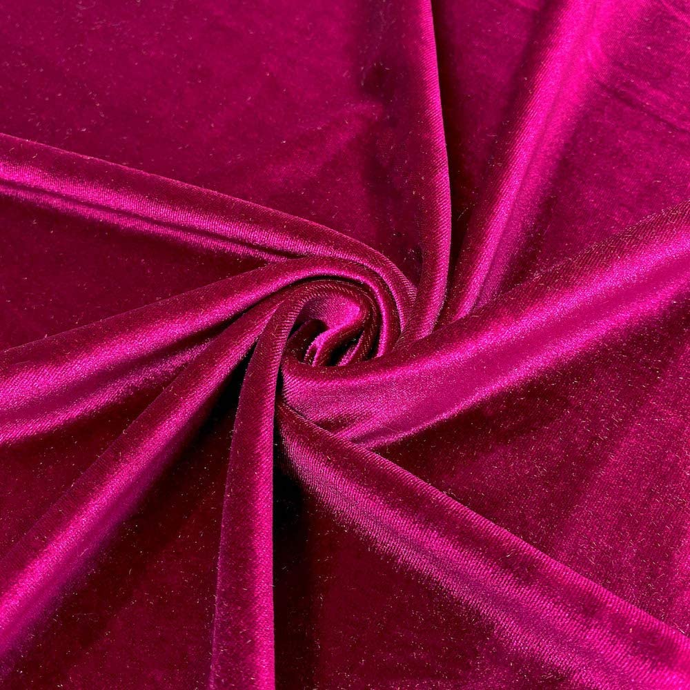 1 Yard Stretch Velvet Fabric Soft Silky 4 Way Stretch for Apparel Costumes 58/60 Inch Width