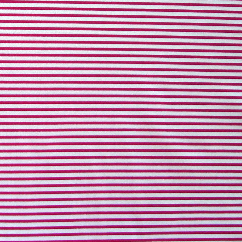 Nylon Lycra Swimsuit Fabric Magenta and Off White Micro Stripe