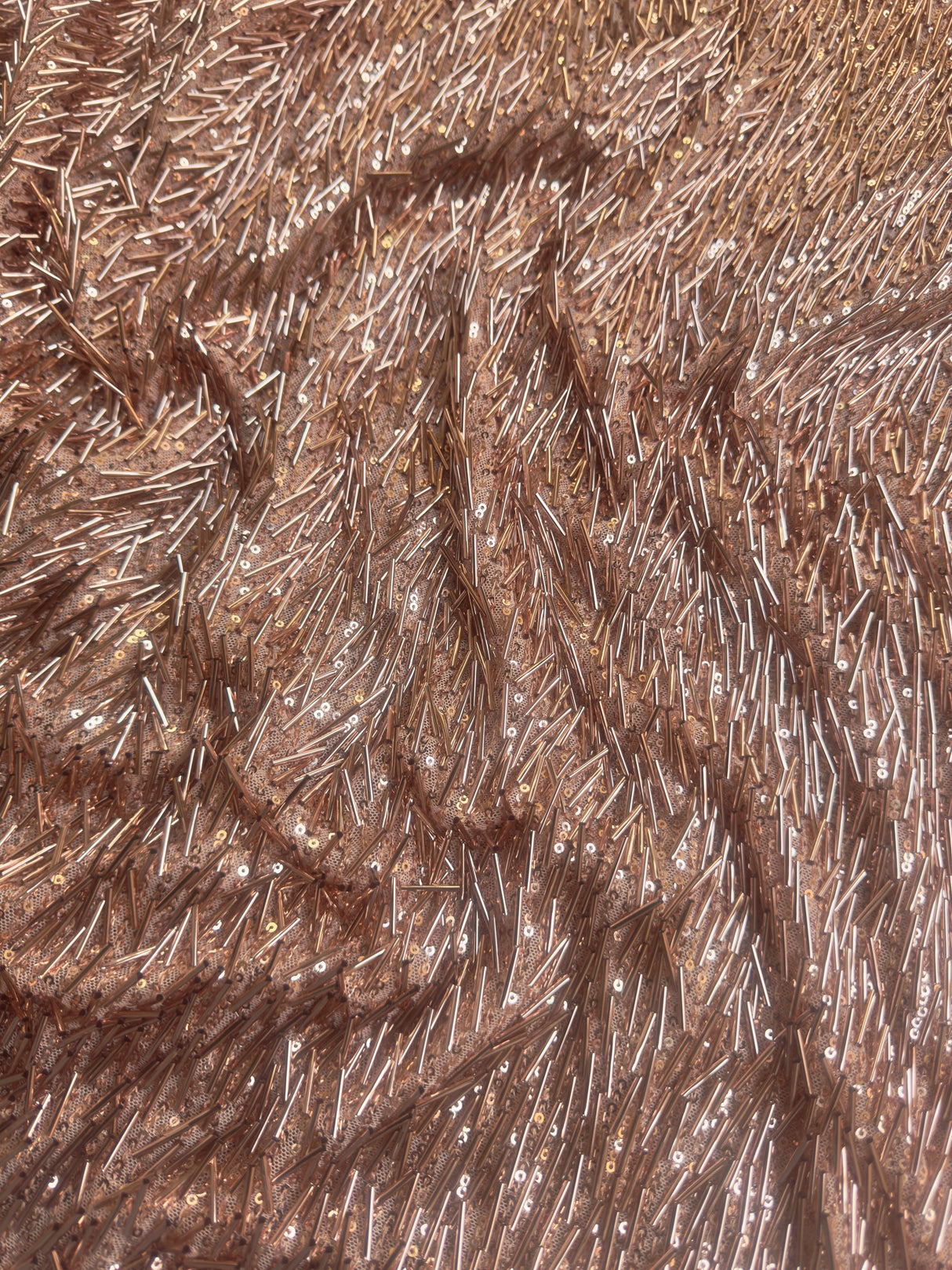 Fringe Sequin on Mesh Rose Gold