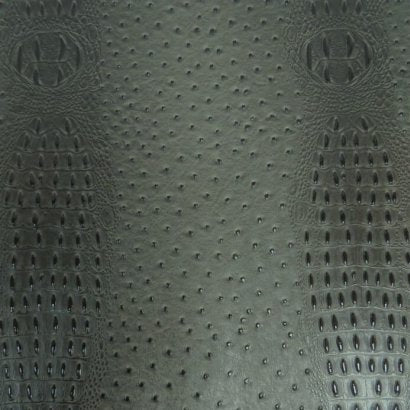 Charcoal Mutant Ostrich Gator Embossed Vinyl Fabric,