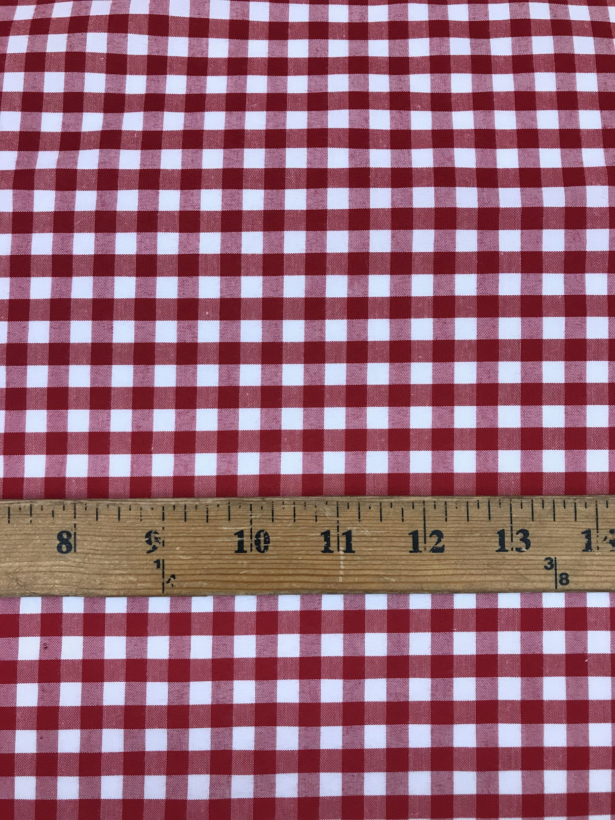 1/4" Burgundy Gingham Checkered Poly Cotton Fabric - Burgundy Gingham Checkered, 58/59" Width