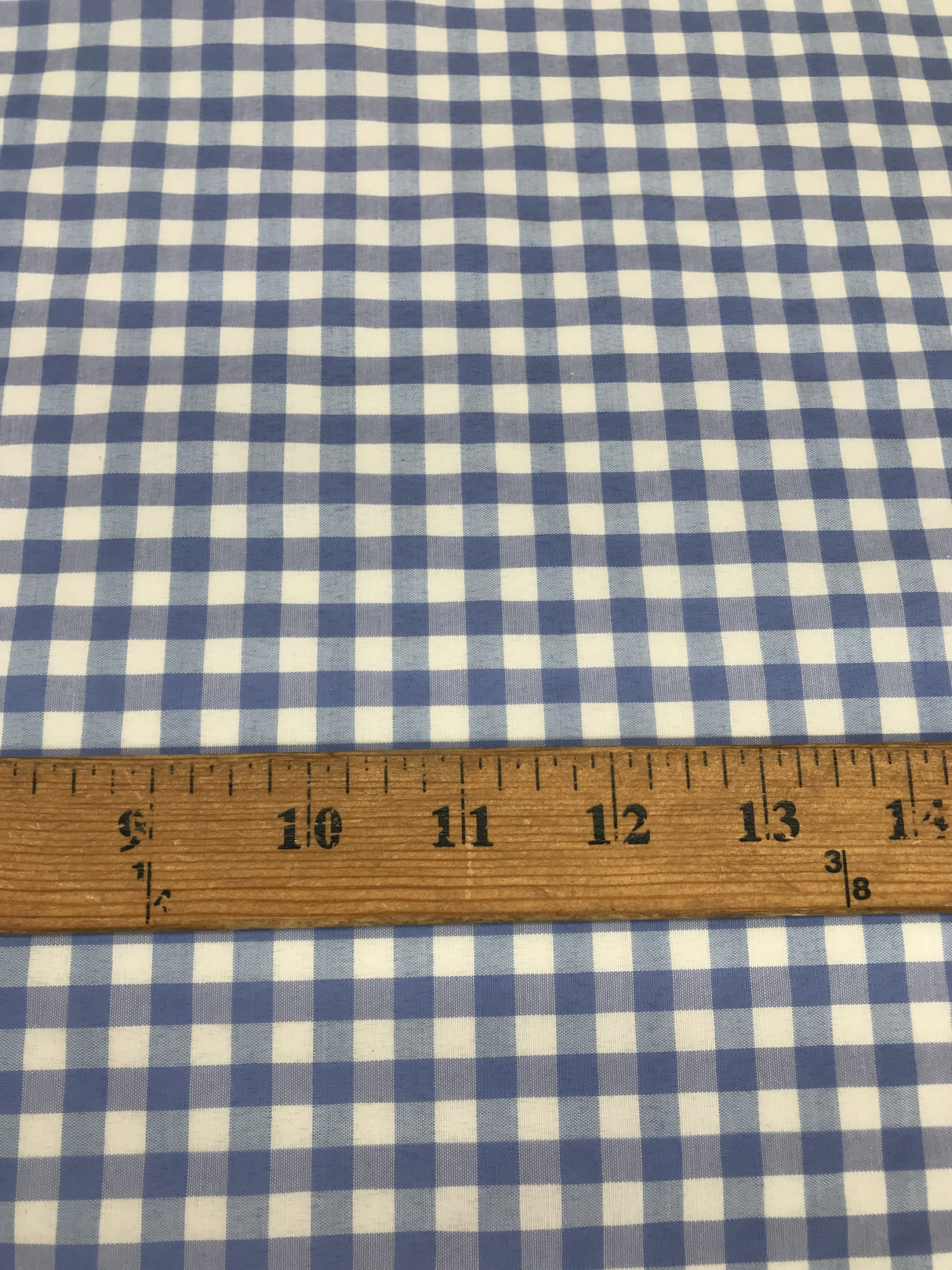Coppen Blue Gingham Checkered Polyester Cotton Fabric - Blue Gingham Checkered, 58/59" Width (1 Yard)