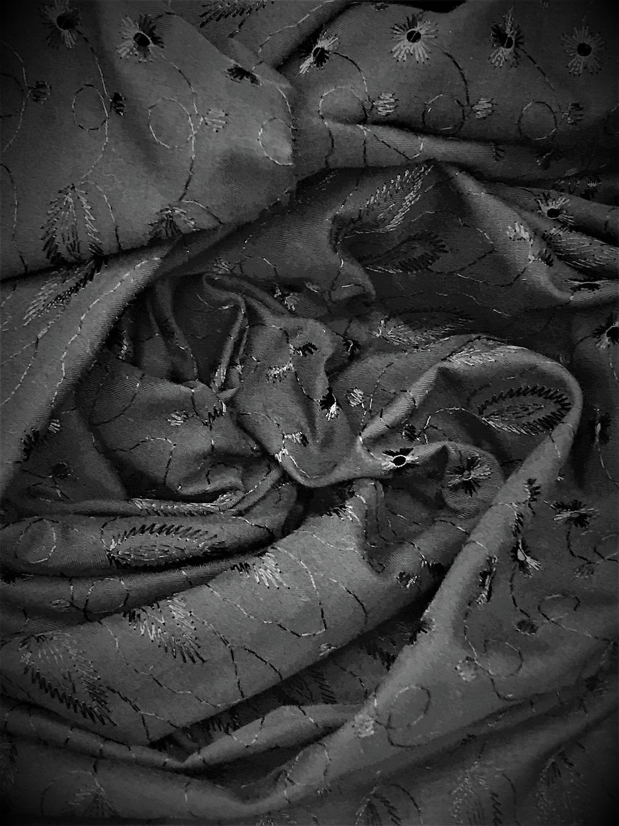 Black Medium Eyelet 80% Polyester 20% Cotton Fabric - Black, Solid, 41"-42" Width