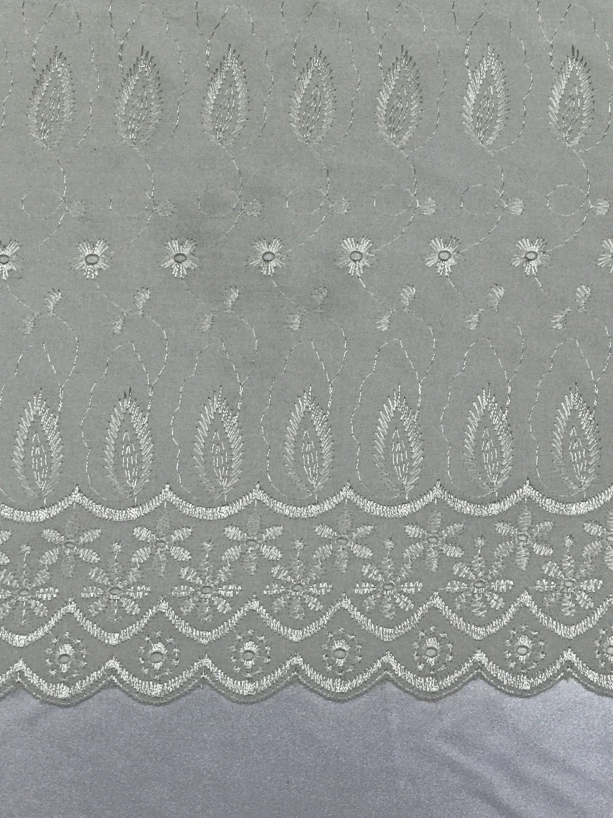 Ivory Medium Eyelet 80% Polyester 20% Cotton Fabric - Ivory, Medium Eyelet, 41"-42" Width