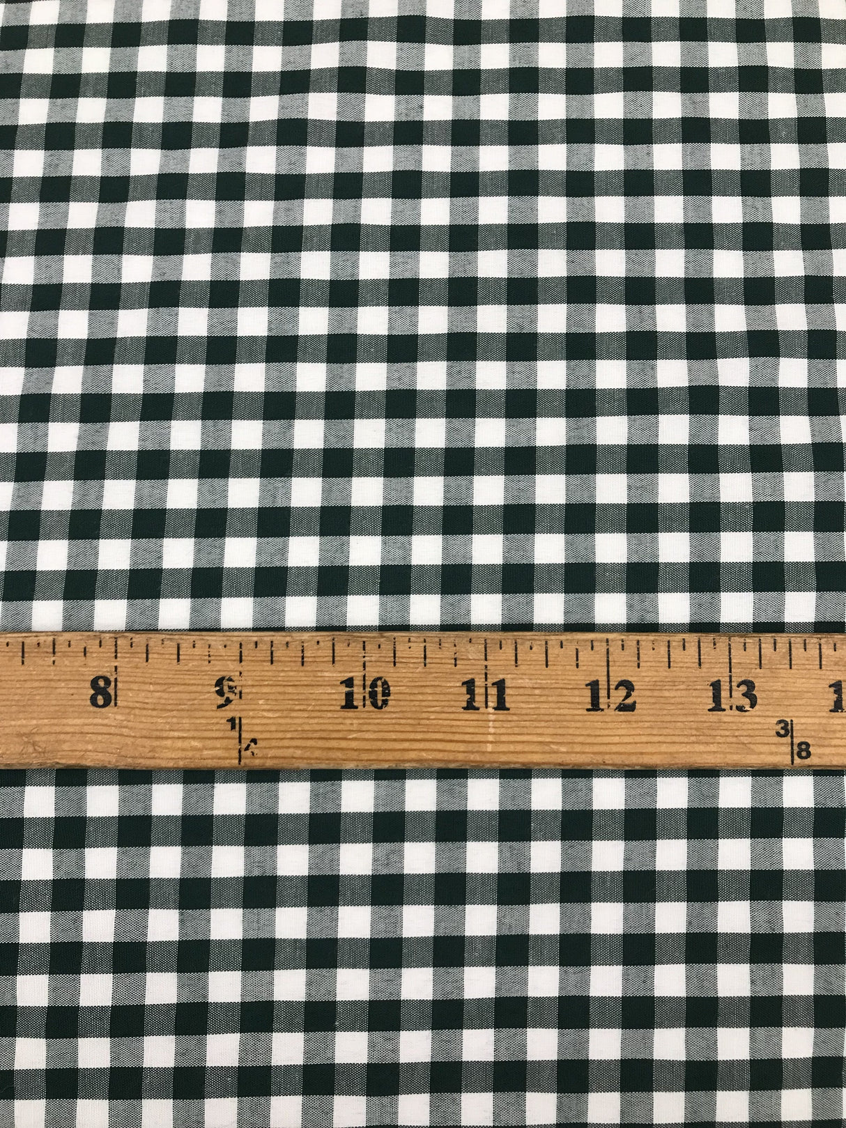 1/4" Hunter Green Gingham Checkered Poly Cotton Fabric - Hunter Green Gingham, 58/59" Width