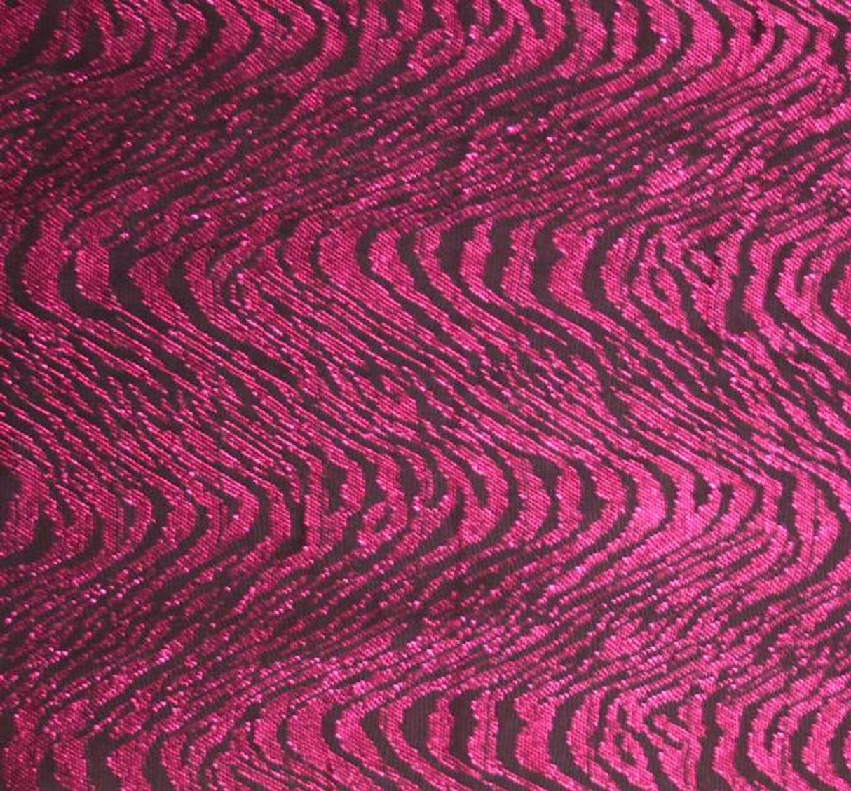 1 Yard Sheer Metallic Jacquard Black Fuchsia Knit Fabric 58 Inch Width