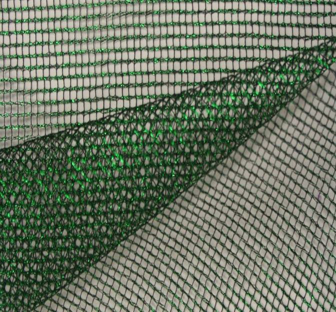 Metallic Poly Mesh With Foil Polyester Fabric - Green/Black Metallic Mesh, 55/56" Width