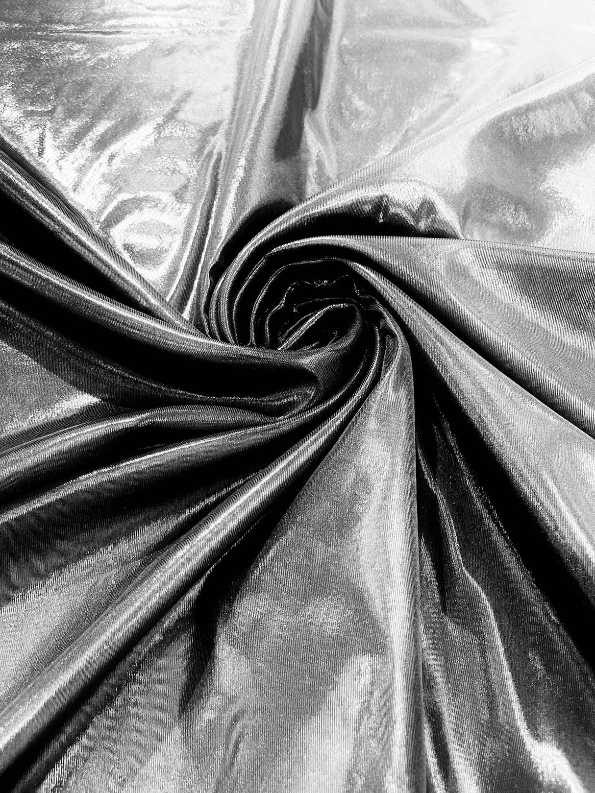 Metallic Spandex Foil Lame Fabric - Metallic Foil, 58/60" Width, 165 GSM, 0.45 MM, 25% Vertical Stretch, 10% Horizontal Stretch (1 Yard)