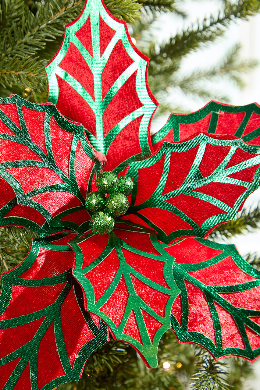 20" x 12" Metallic Poinsettia