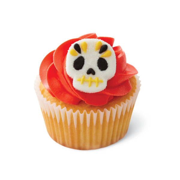 Wilton Day of the Dead Gummy Sugar Skull Icing Decorations, 10-Count