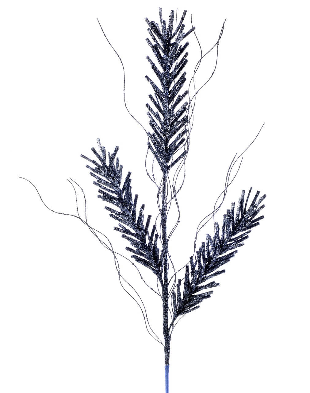 30” Midnight Blue Glitter Pine Spray