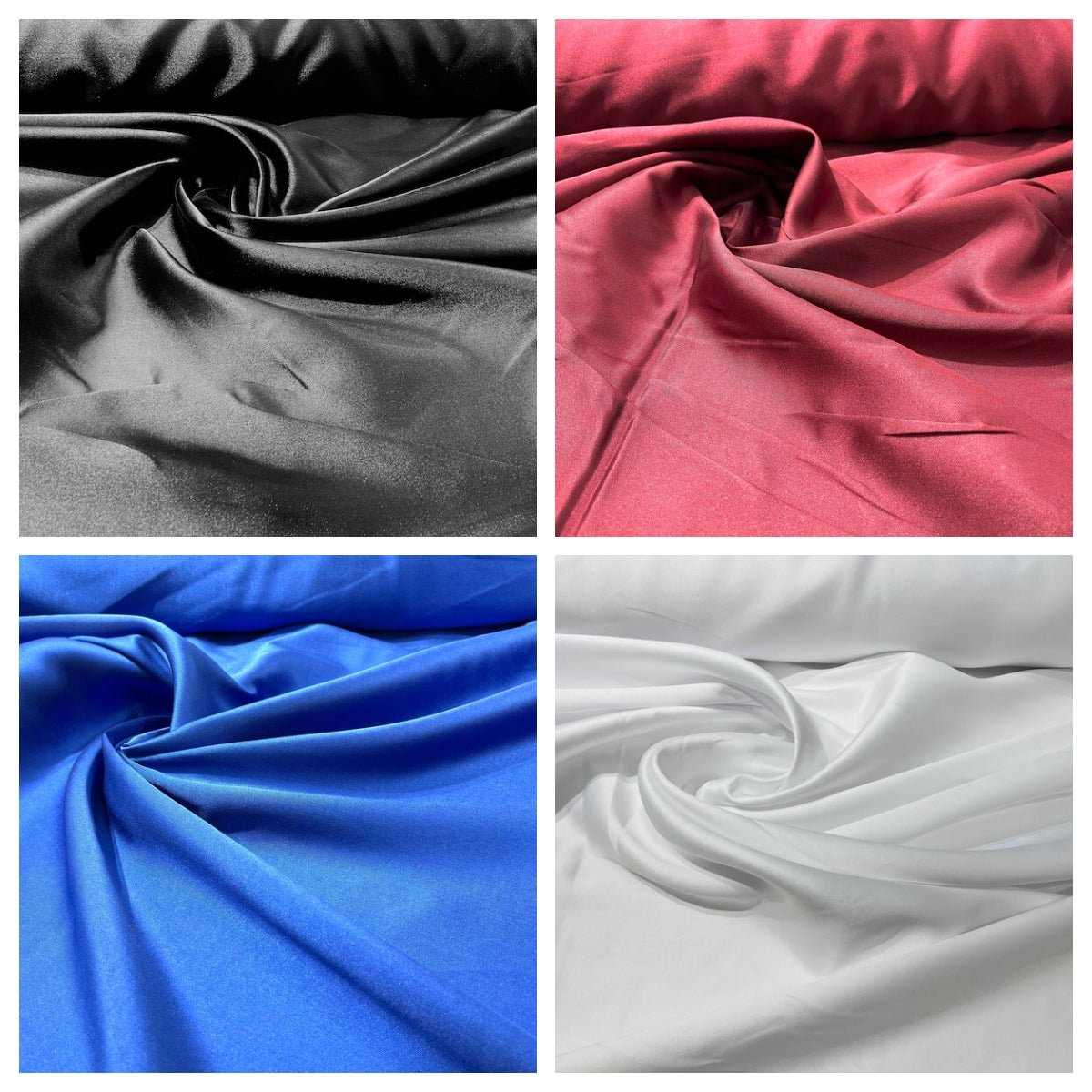 Mikado Taffeta Stretch Taffeta Fabric - Black, Burgundy, Royal Blue, White, 58" Width (1 Yard)