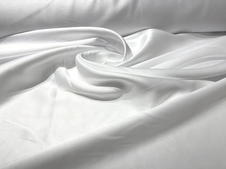 Mikado Taffeta Stretch Taffeta Fabric - Black, Burgundy, Royal Blue, White, 58" Width (1 Yard)