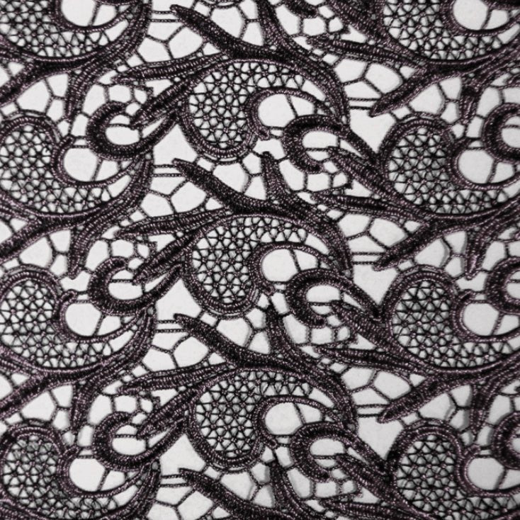 Foiled Lace Paisley in Fuchsia, Royal, Silver