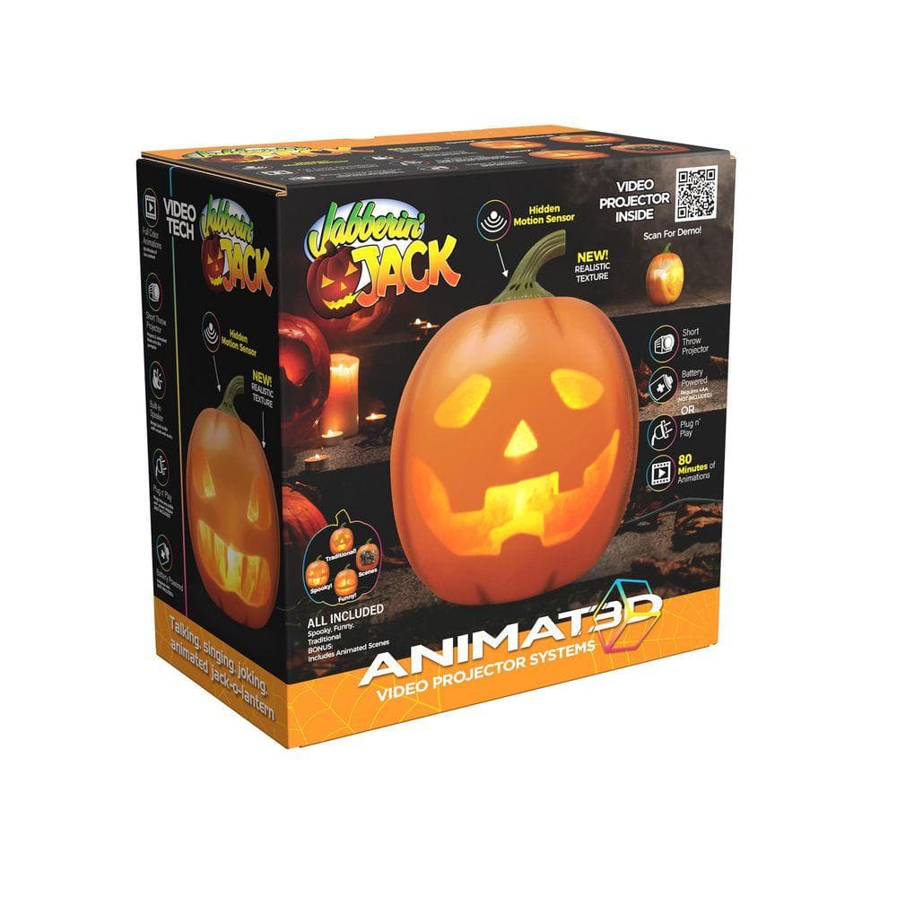 Jabberin’ Jack 12 in. Animated Pumpkin Halloween Decor
