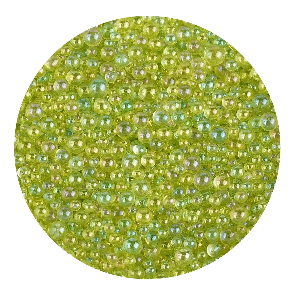 Mini Bubble Beads Glass- Lime (3.5 oz Bag)