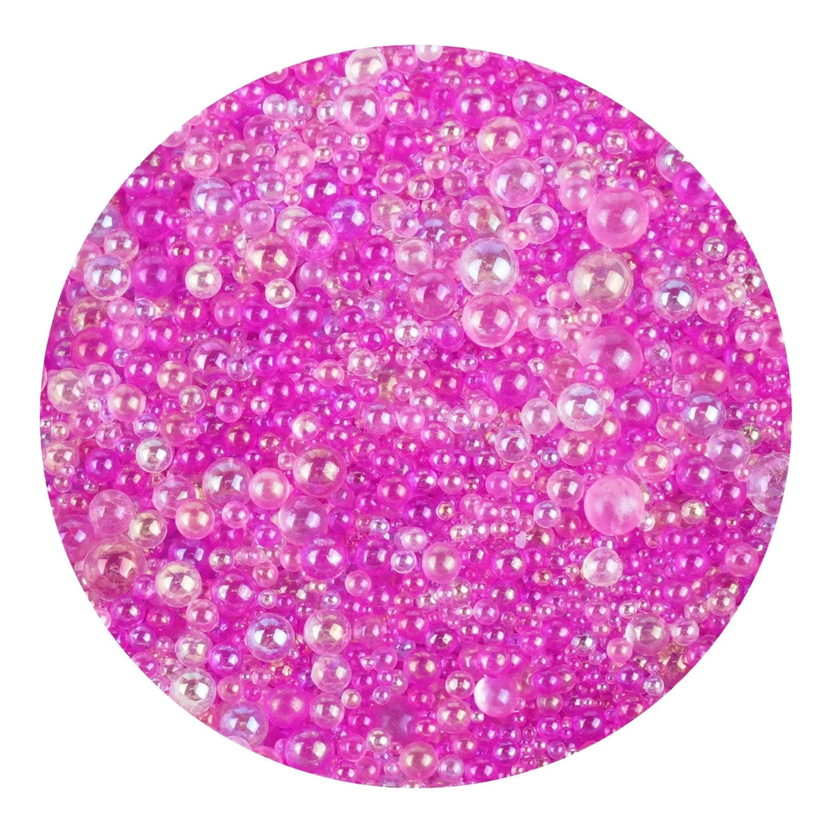 Mini Bubble Beads Glass - Fuchsia Opal (3.5 oz Bag)