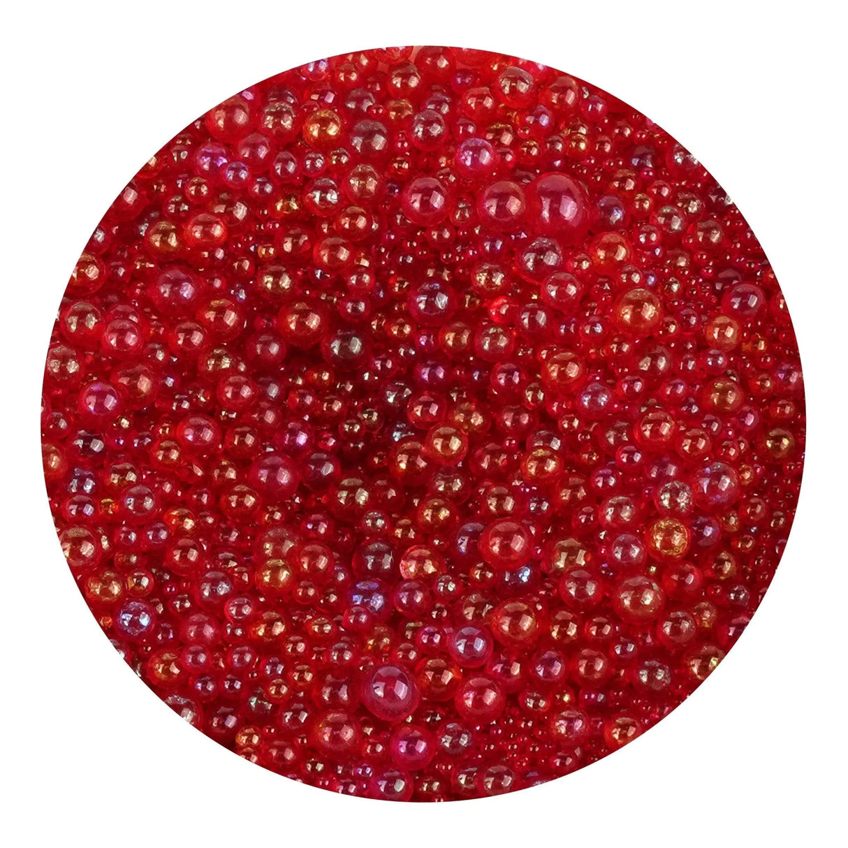 Mini Bubble Beads Glass - Red (3.5 oz Bag)