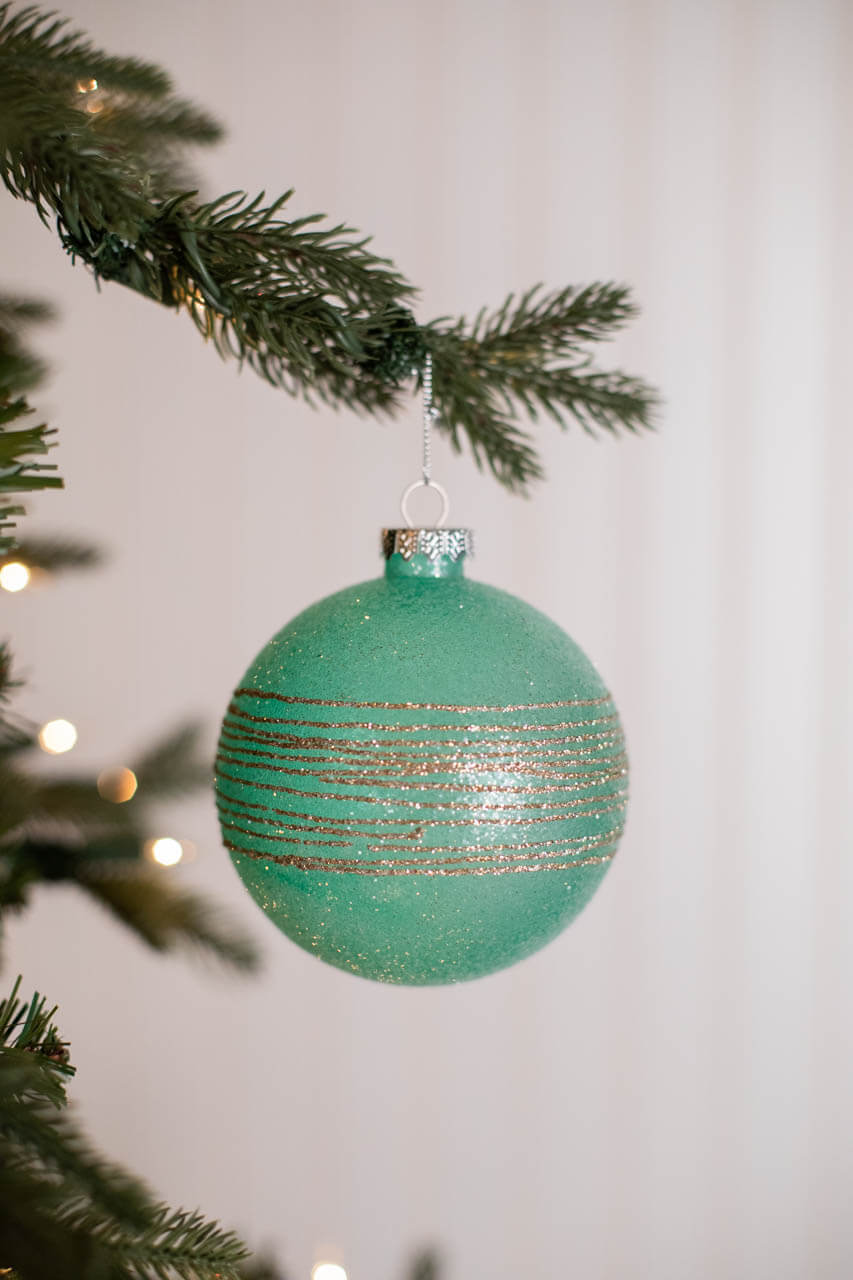 4-7" Mint Glitter Sweet Shoppe Ornament - 3 Pc/Box