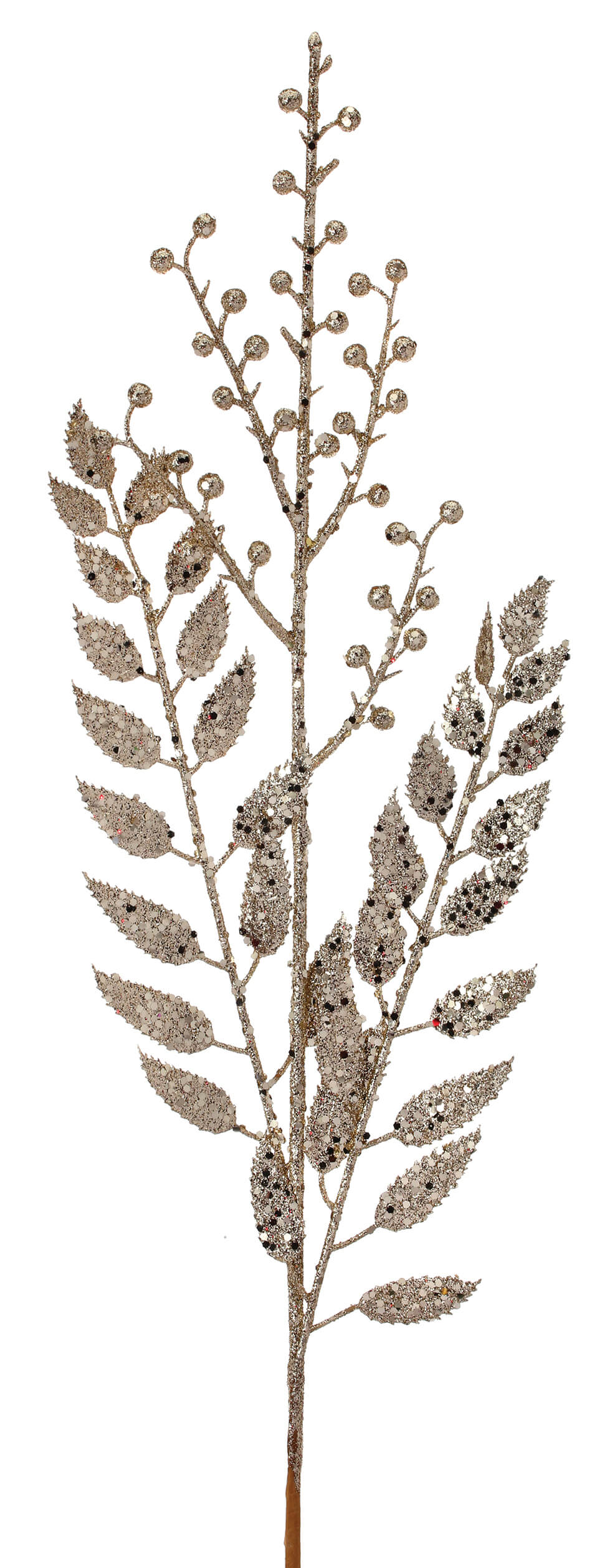 29” Glitter Smilax Berry Spray - Champagne