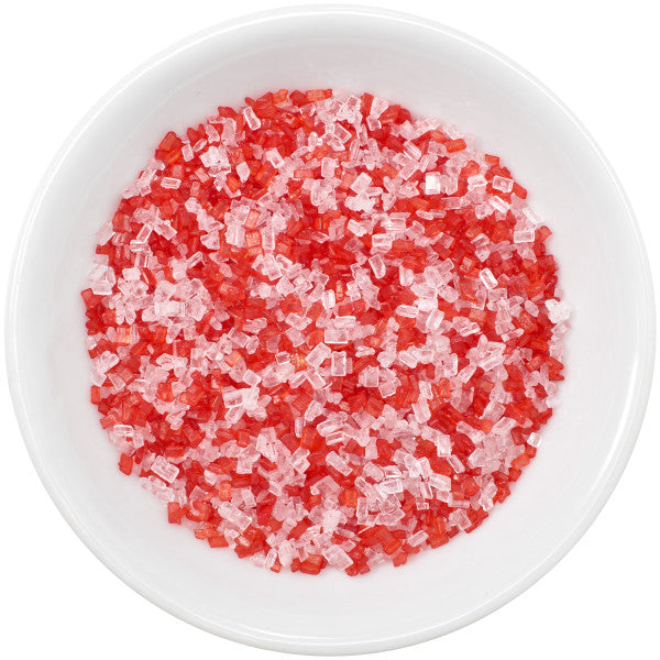 Large Red and White Peppermint Flavored Crystal Sugar Decorations Mix Sprinkles 33 oz. handheld container