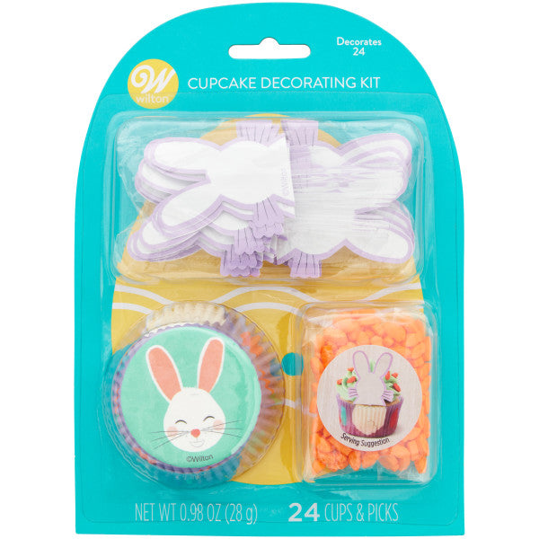 Wilton Easter Bunny and Carrot Cupcake Decorating Kit, 48-Piece Set