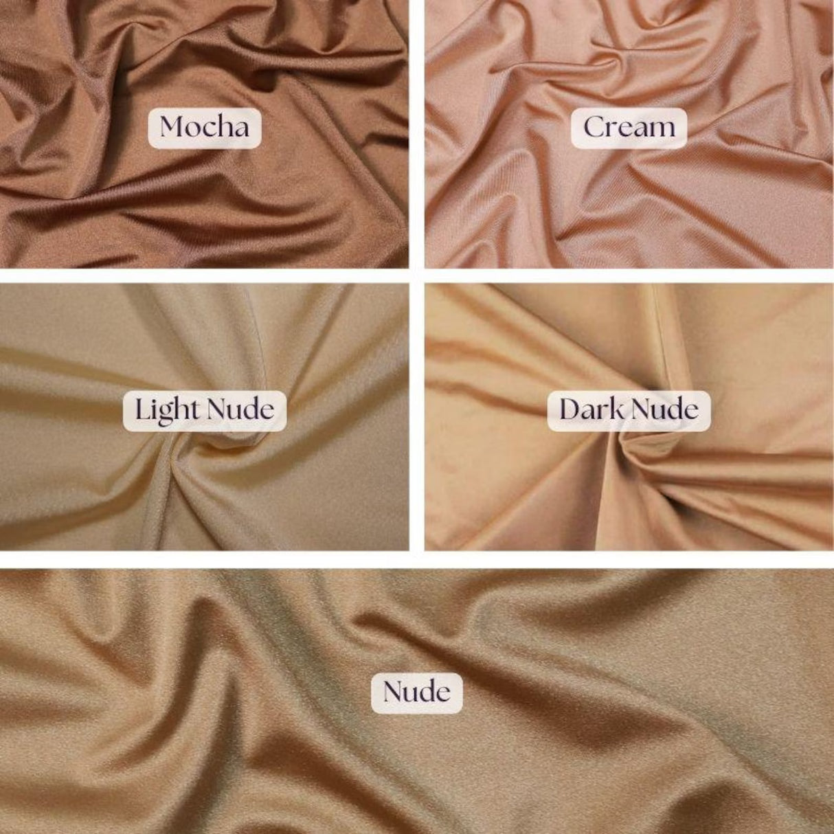 1 Yard Nude Shiny Milliskin Nylon Spandex 4-Way Stretch Fabric 60" Width