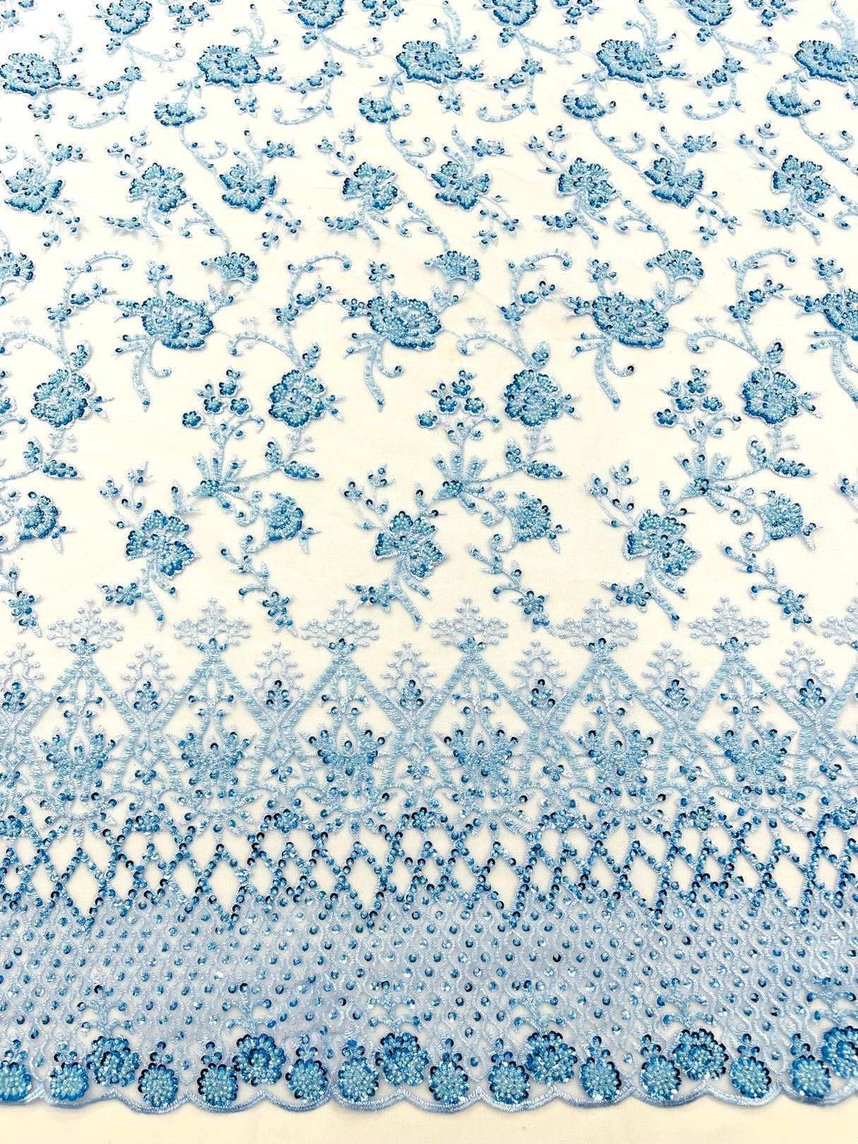 Modern Luxury Beaded Fabric - Mesh Lace, 54" Width, Color Assorted (1 Yard)
