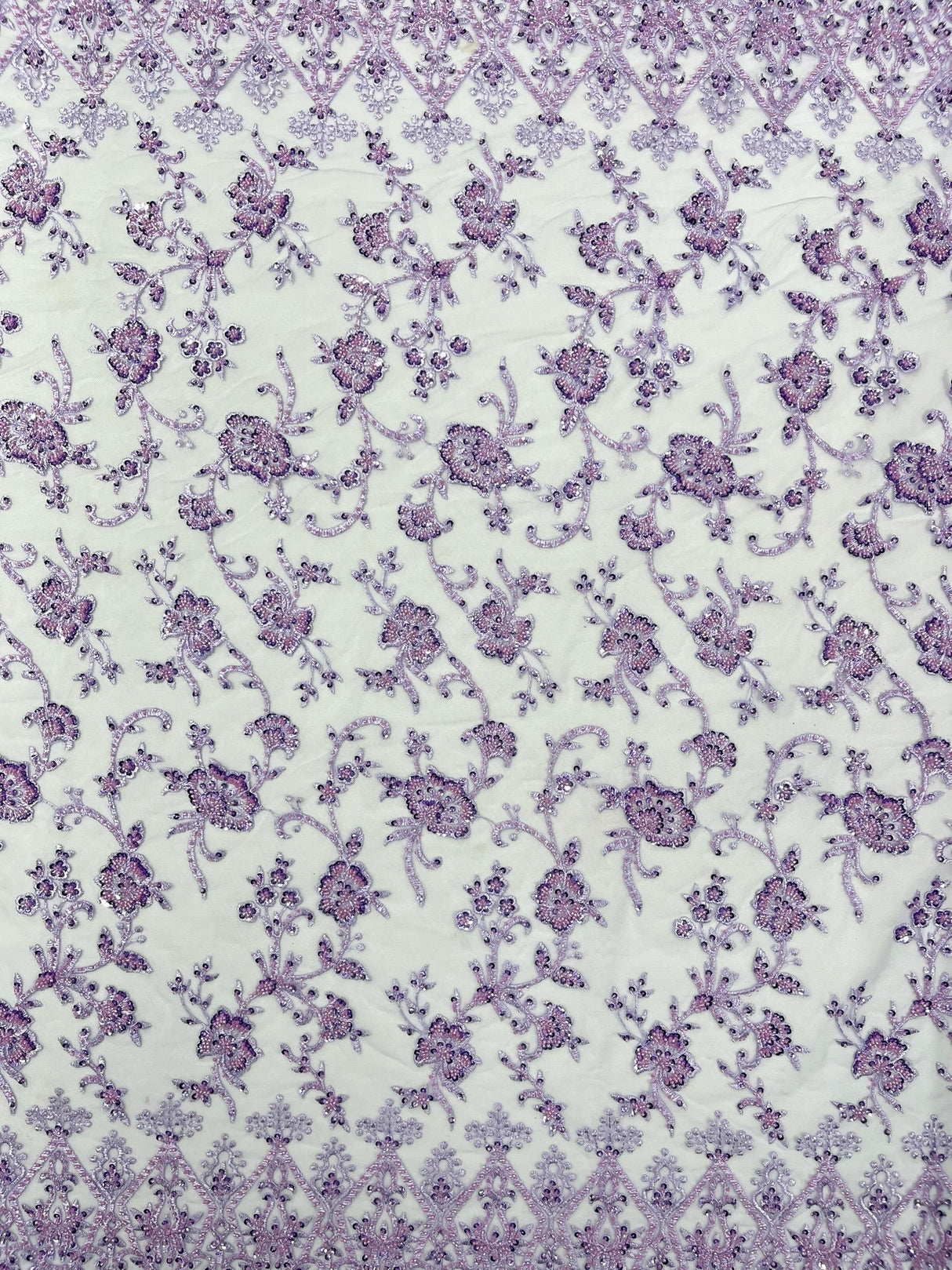 Modern Luxury Beaded Fabric - Mesh Lace, 54" Width, Color Assorted (1 Yard)