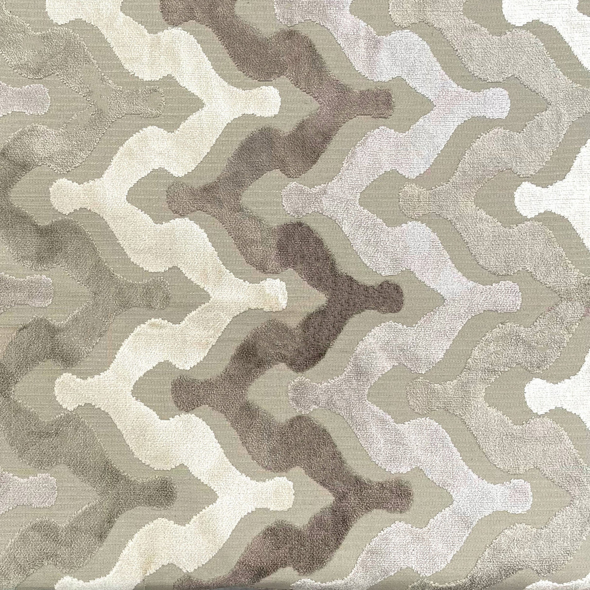Cut Velvet Upholstery Fabric Monroe Chevron Pattern