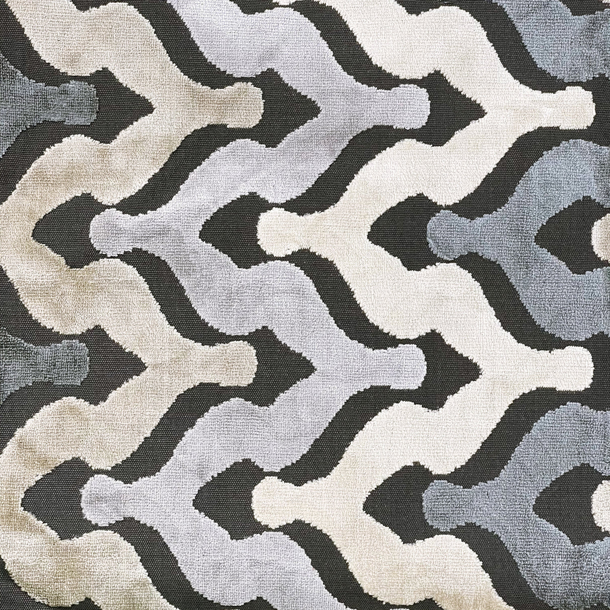 Cut Velvet Upholstery Fabric Monroe Chevron Pattern