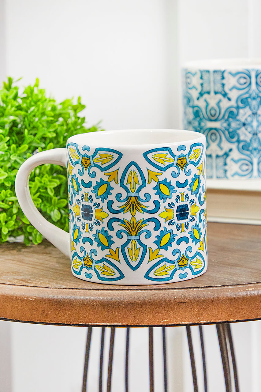 Patterned Dolomite Mug - Set of 4