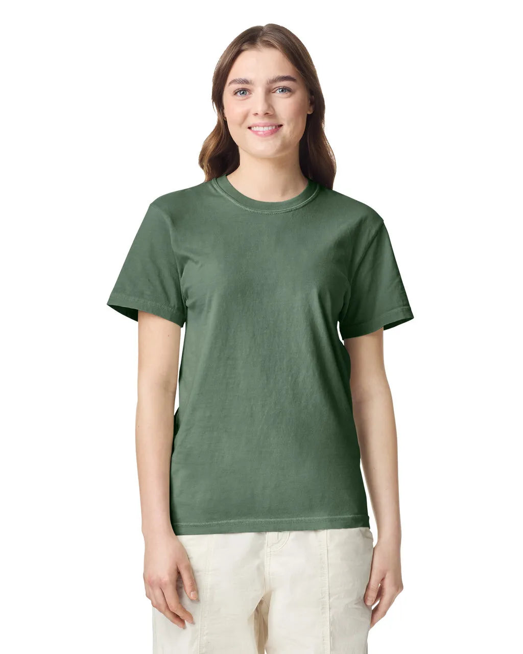 Comfort Colors 1717 Adult Tee Cotton Fabric - Moss, Semi-Fitted, 4.5 Oz/Yd² (1 Unit)