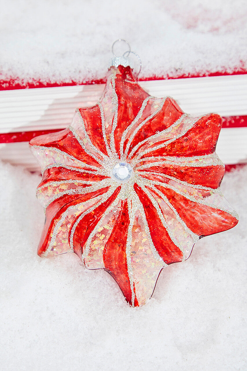 5 Inch Glass Starburst with Jewel Ornament