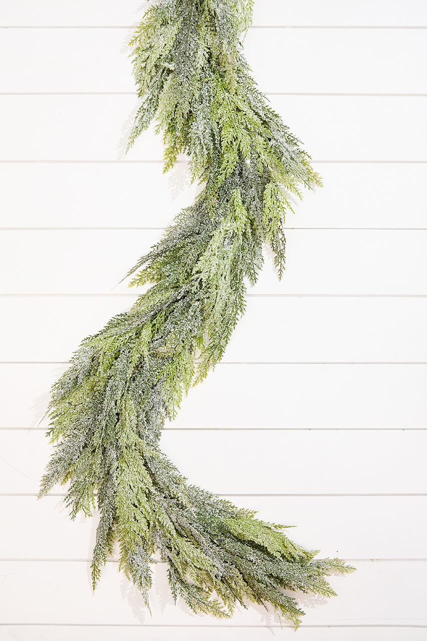 60" Iced Cedar Garland