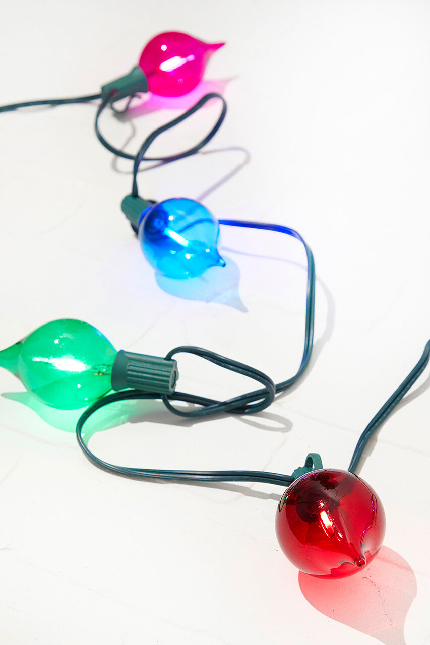 128 Inch LED Retro Kismet Light Strand X8 Multi Color Red Green Blue Pink Vintage Christmas String Lights Holiday Decor