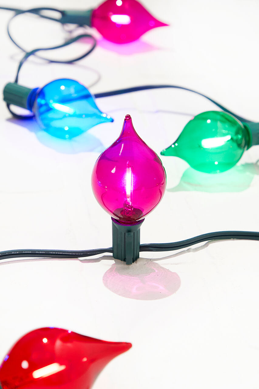 128 Inch LED Retro Kismet Light Strand X8 Multi Color Red Green Blue Pink Vintage Christmas String Lights Holiday Decor