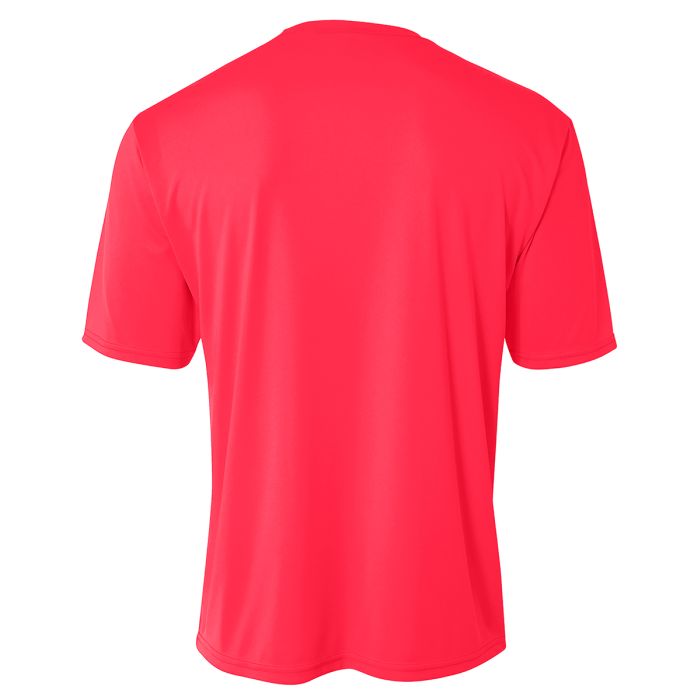 A4 N3142 Micro Poly Interlock Fabric - Coral, Moisture Wicking, Sun Defense, Quick Stain Release (1 Shirt)