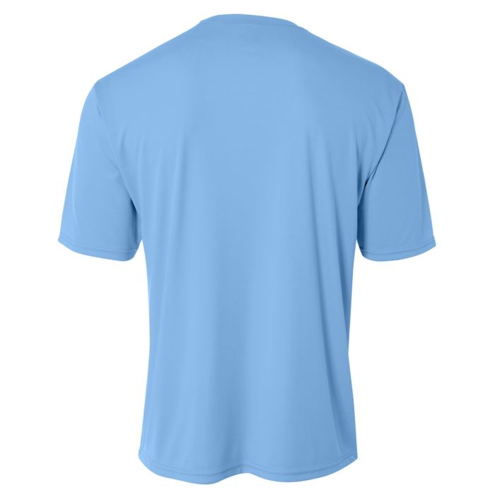 A4 N3142 Micro Poly Interlock Fabric - Light Blue, Moisture Wicking, Fade And Snag Resistant (1 Shirt)