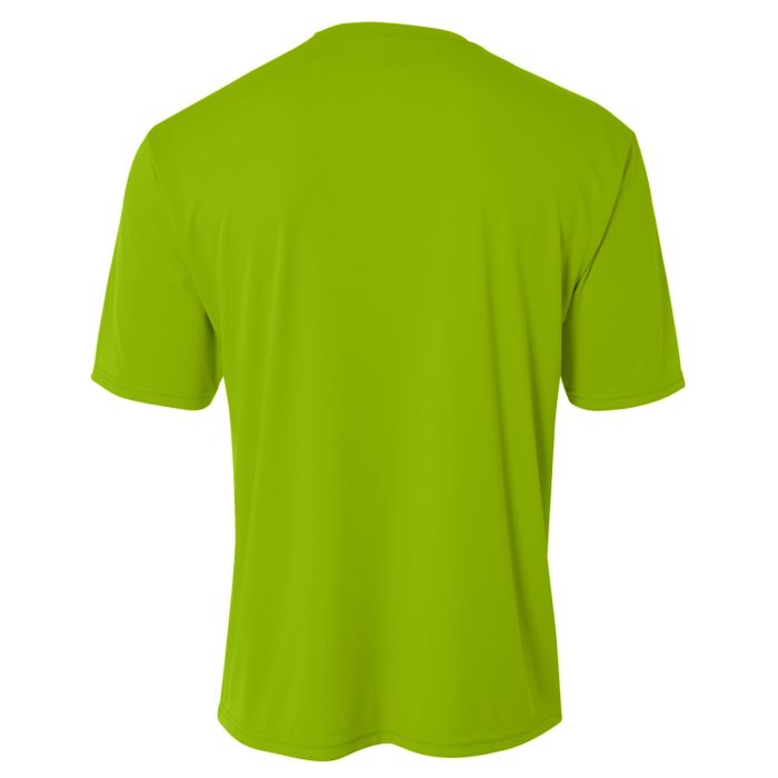 A4 N3142 Cooling Performance Crew Micro Poly Interlock Fabric - Lime, Moisture Wicking, Sun Defense (1 Piece)