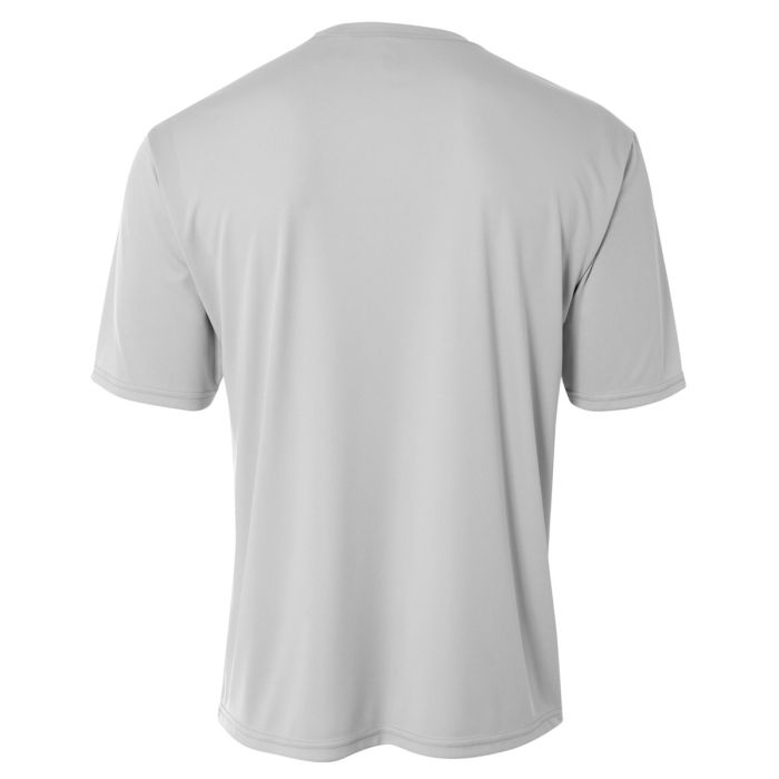 A4 N3142 Cooling Performance Crew Micro Poly Interlock Fabric - Silver, Moisture Wicking, Quick Stain Release, 4.0 Ounce (1 Piece)