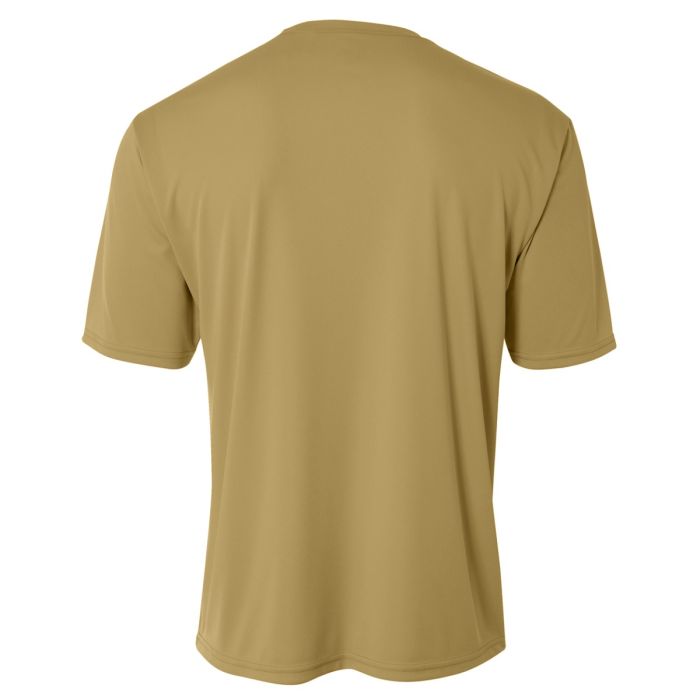 A4 N3142 Cooling Performance Crew Micro Poly Interlock Fabric - Vegas Gold, Moisture Wicking, Quick Stain Release, 4.0 Ounce (1 Piece)