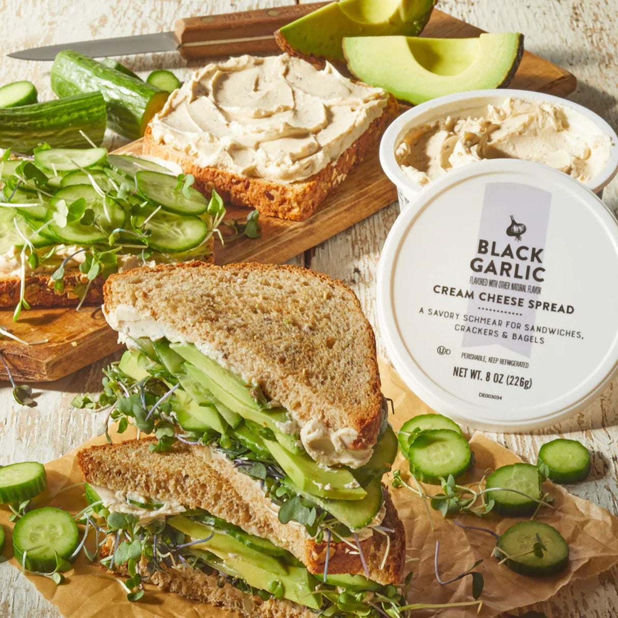 Black Garlic Cream Cheese Spread Umami Rich Savory Garlic Cream Cheese for Bagels and Cooking