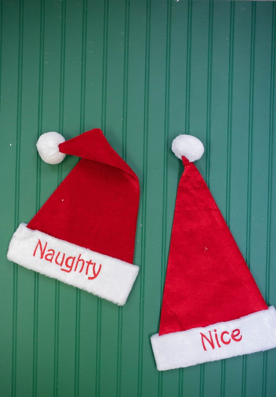 22 Inch Reversible Santa Hat Naughty Nice