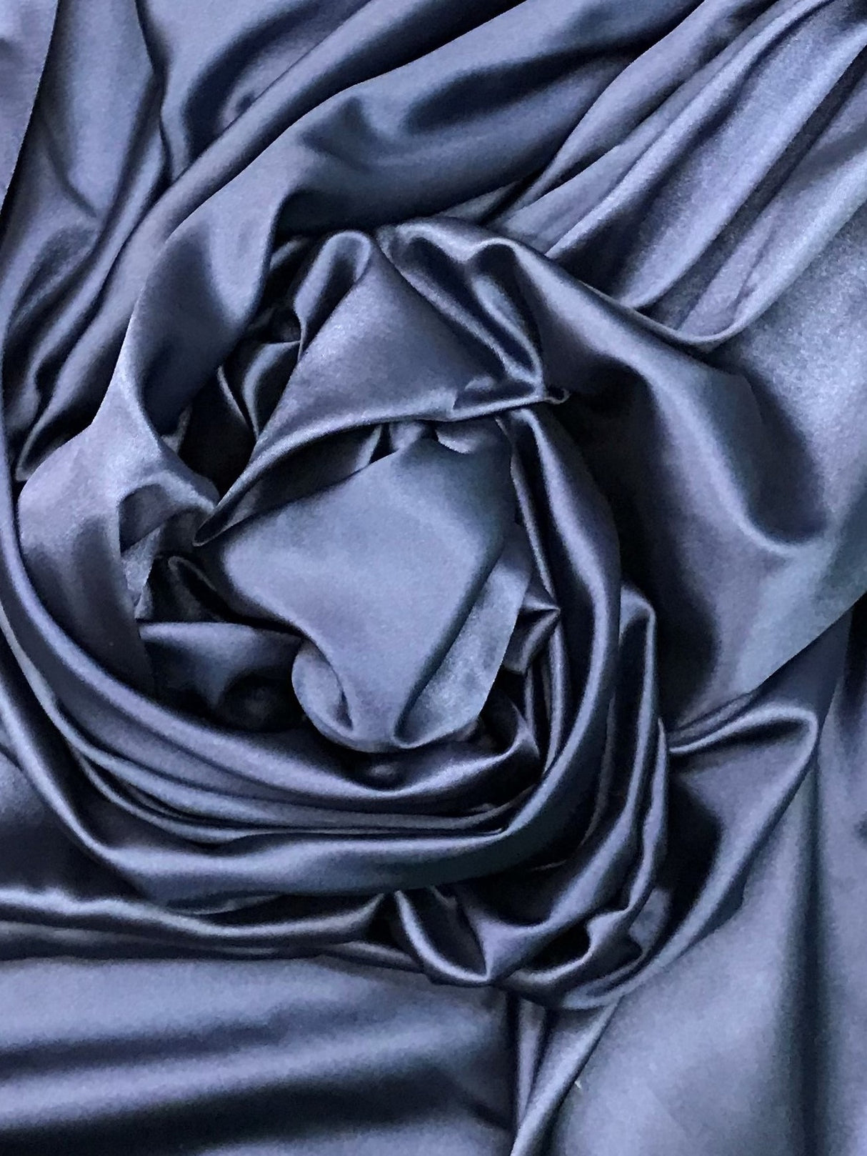 Navy Stretch Charmeuse Fabric - Navy, 59" Width (1 Yard)